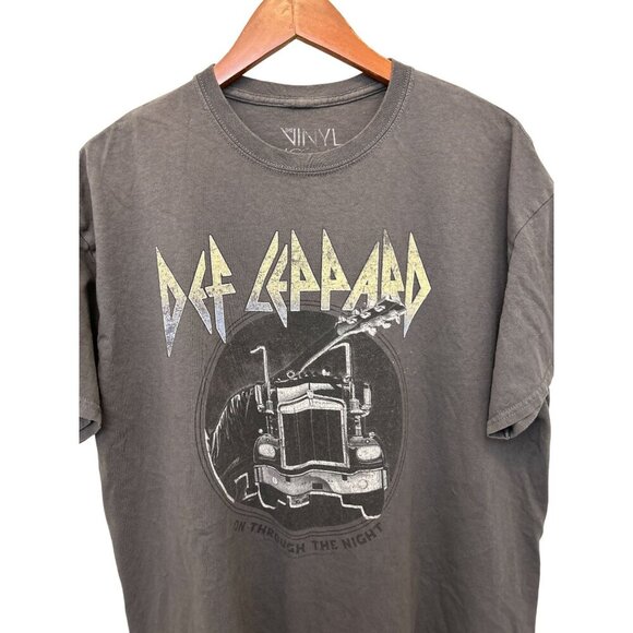 Vtg Concert Def Leppard On Through The Night Graphic T-Shirt By Vinyl Icons - Picture 3 of 7